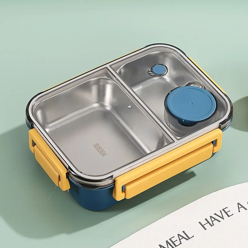 Isolerad lunchlåda — rostfritt stål, fack, läckagesäkert lock