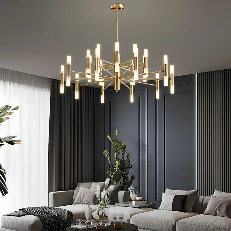 AstraGrid Nova Matrix LED Chandelier — Symmetrical Linear Rod Array