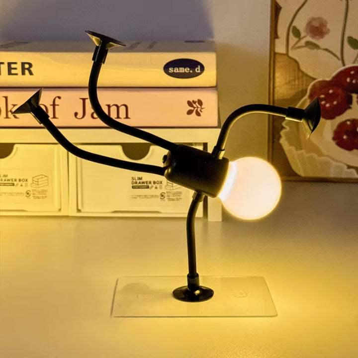 18 cm silikonefigur-lampe med LED — varm hvid, genopladelig