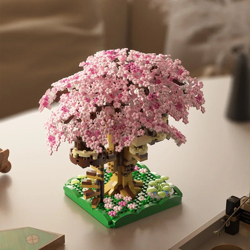 Zestaw Dreambloom Cherry Blossom Micro Treehouse — kompaktowy, szczegółowy zestaw konstrukcyjny