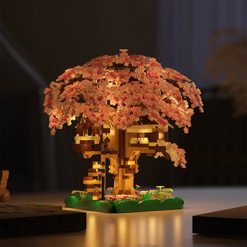 Zestaw Dreambloom Cherry Blossom Micro Treehouse — kompaktowy, szczegółowy zestaw konstrukcyjny
