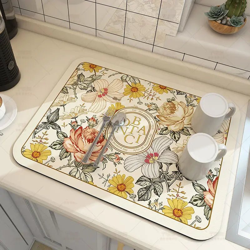 Diatomite Dripless Counter Mat — Rapid Water Absorption Quick Dry Surface