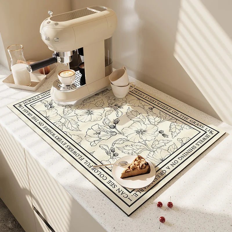 Diatomite Dripless Counter Mat — Rapid Water Absorption Quick Dry Surface