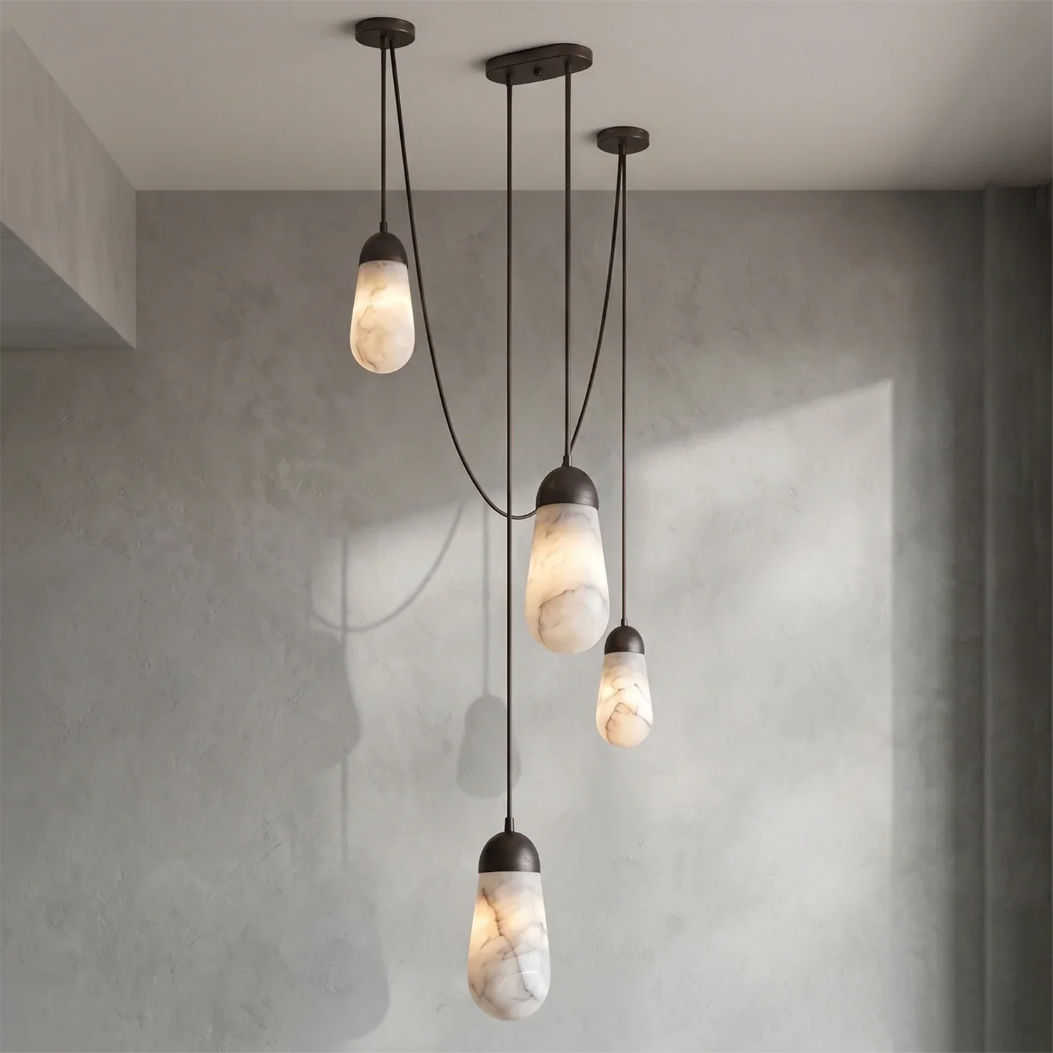 Droplet Alabaster Multi-Light Chandelier | wildoxy