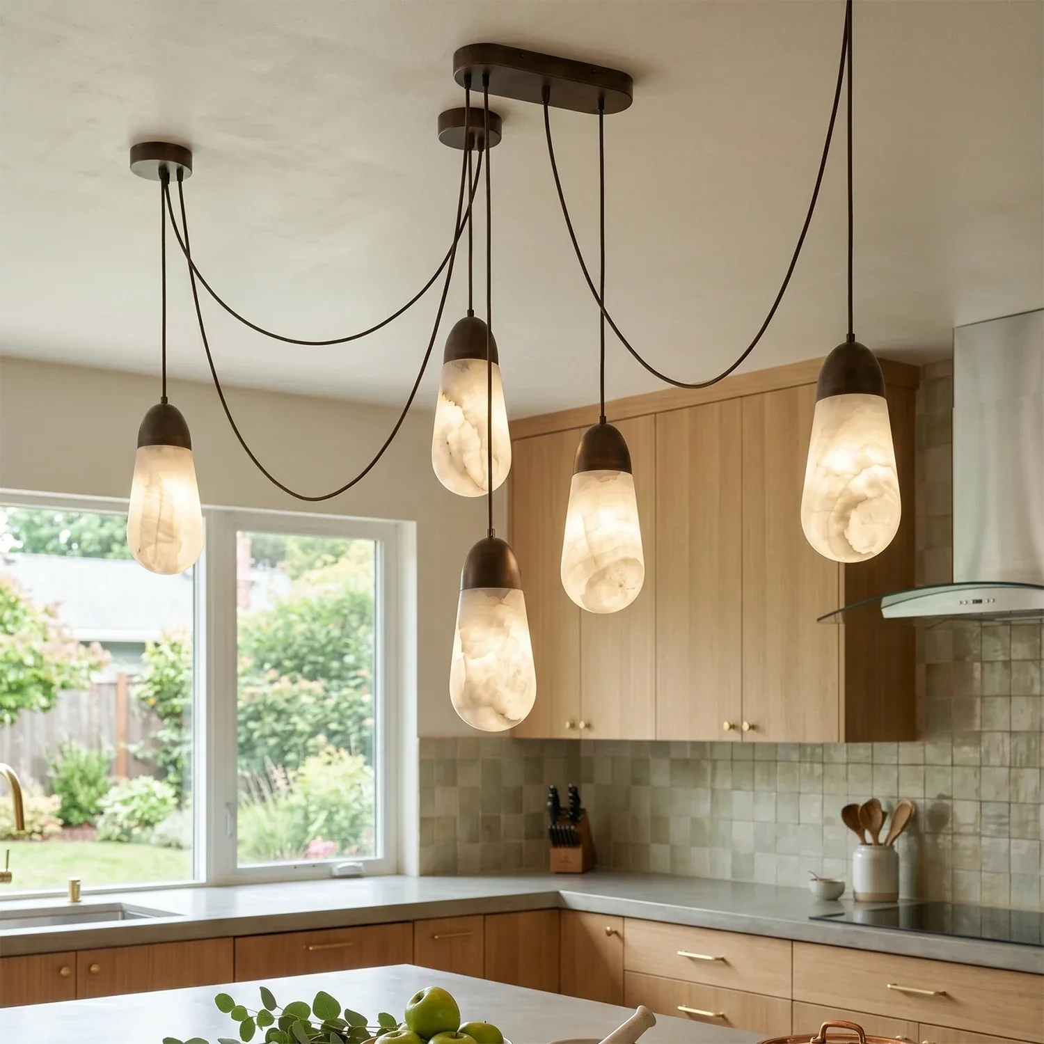 Droplet Alabaster Multi-Light Chandelier | wildoxy