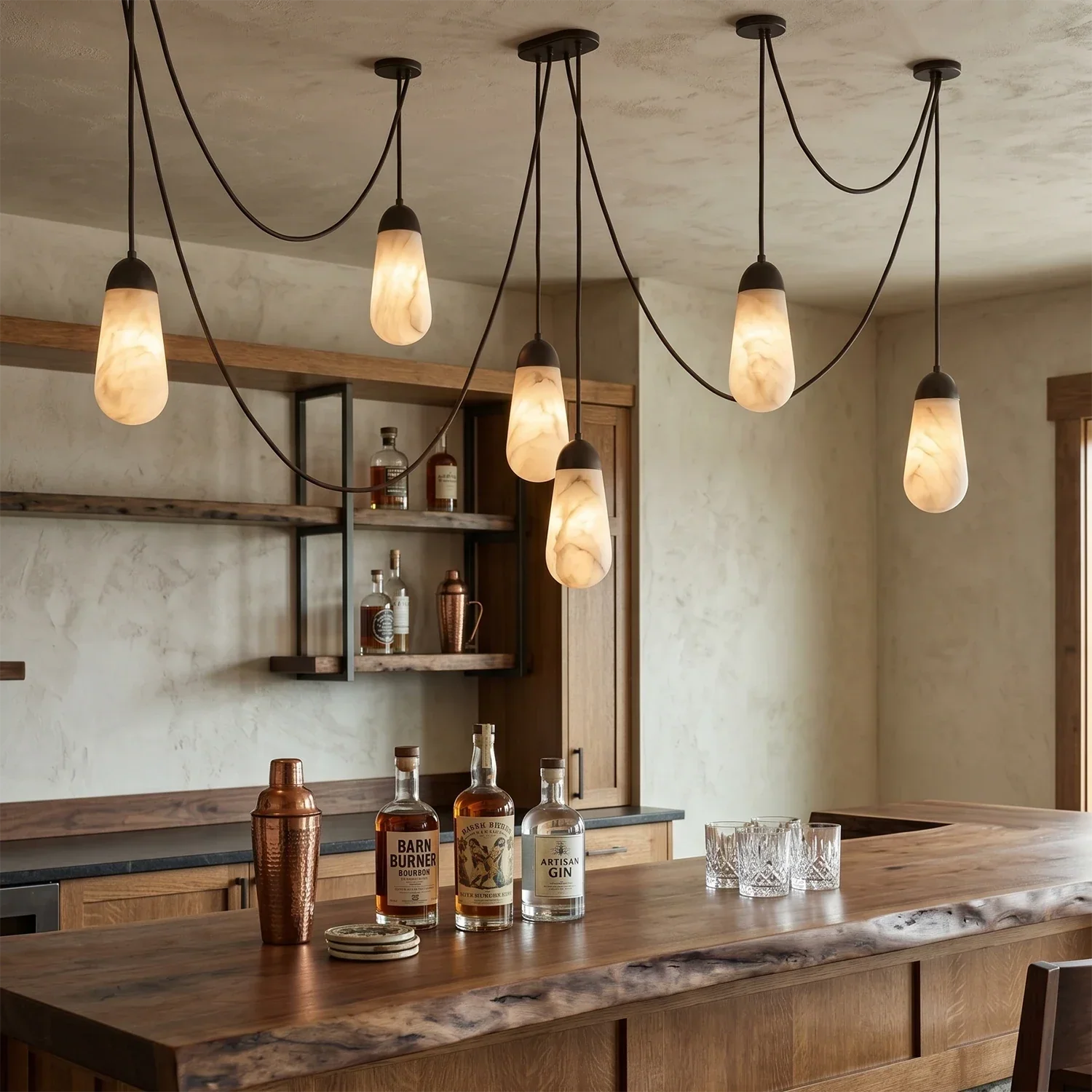 Droplet Alabaster Multi-Light Chandelier | wildoxy
