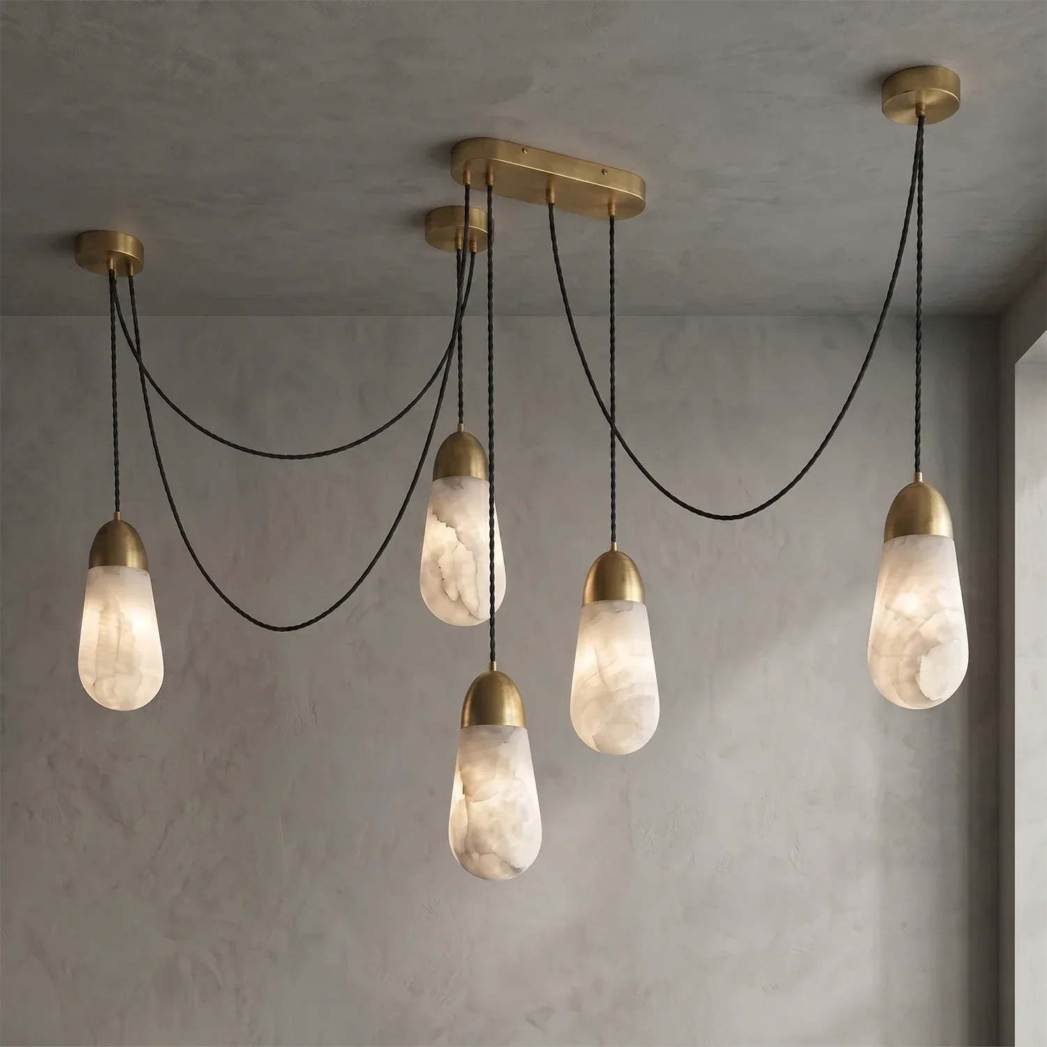 Droplet Alabaster Multi-Light Chandelier | wildoxy