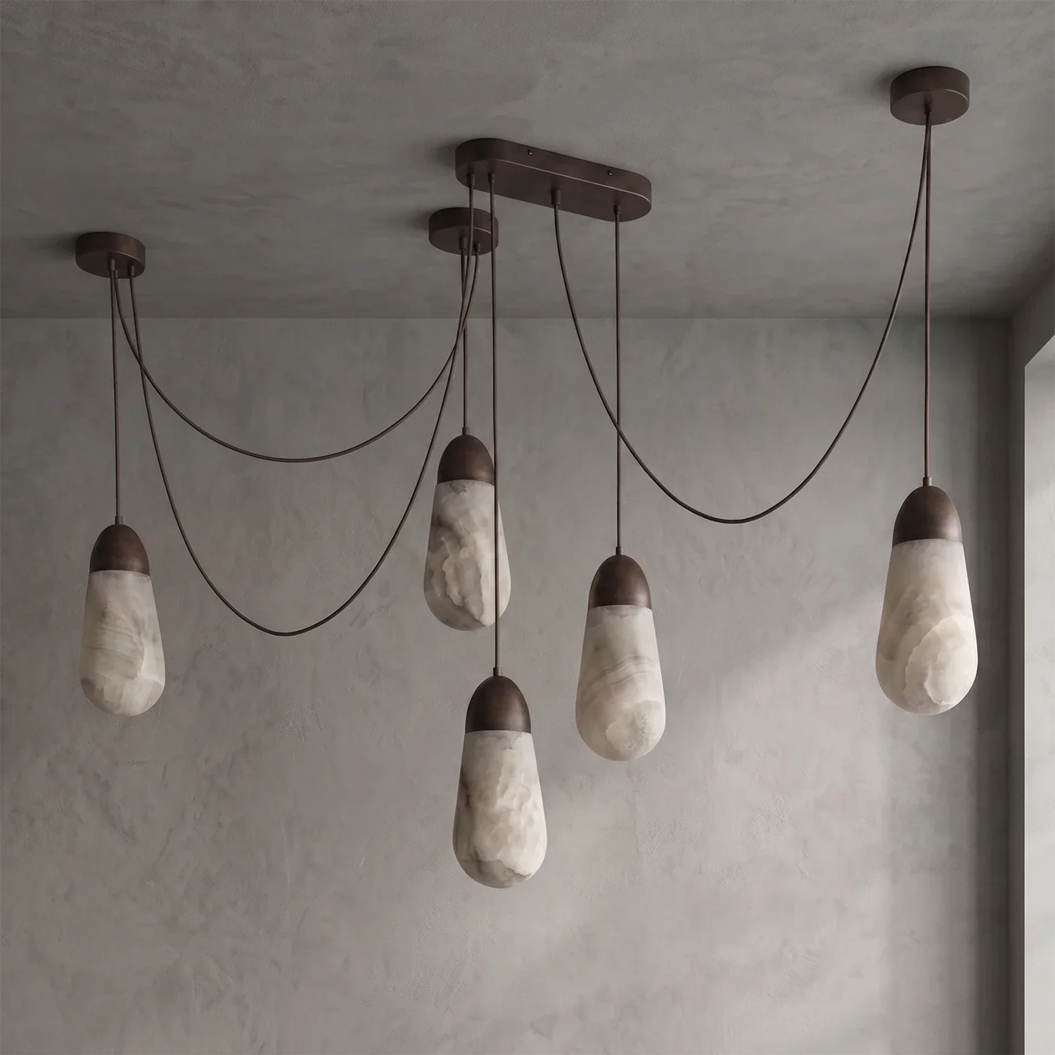 Droplet Alabaster Multi-Light Chandelier | wildoxy