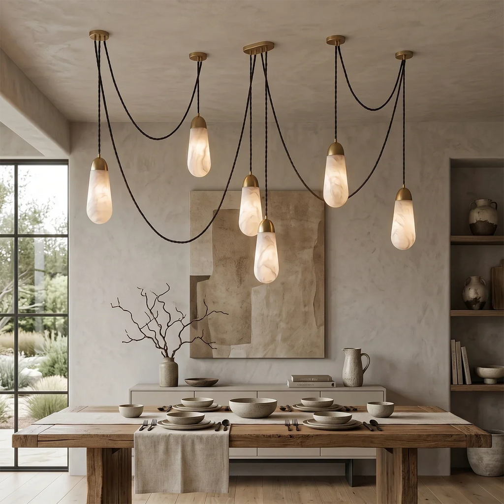 Droplet Alabaster Multi-Light Chandelier | wildoxy