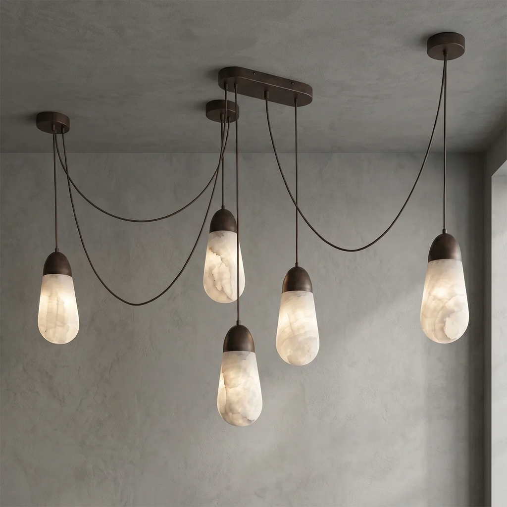 Droplet Alabaster Multi-Light Chandelier | wildoxy