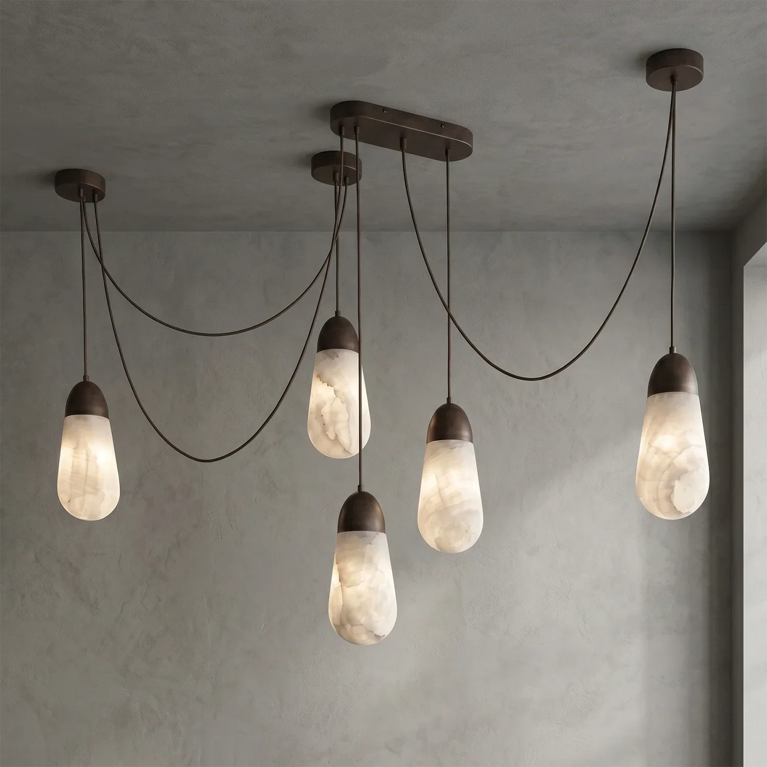 Droplet Alabaster Multi-Light Chandelier | wildoxy