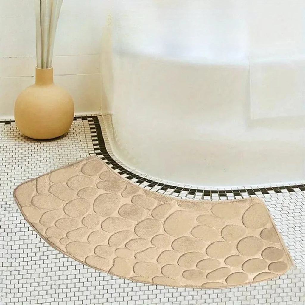 Drystay Griply Curved Absorbent Bath Mat — Stable Non-Slip Base, Ergonomic Shape