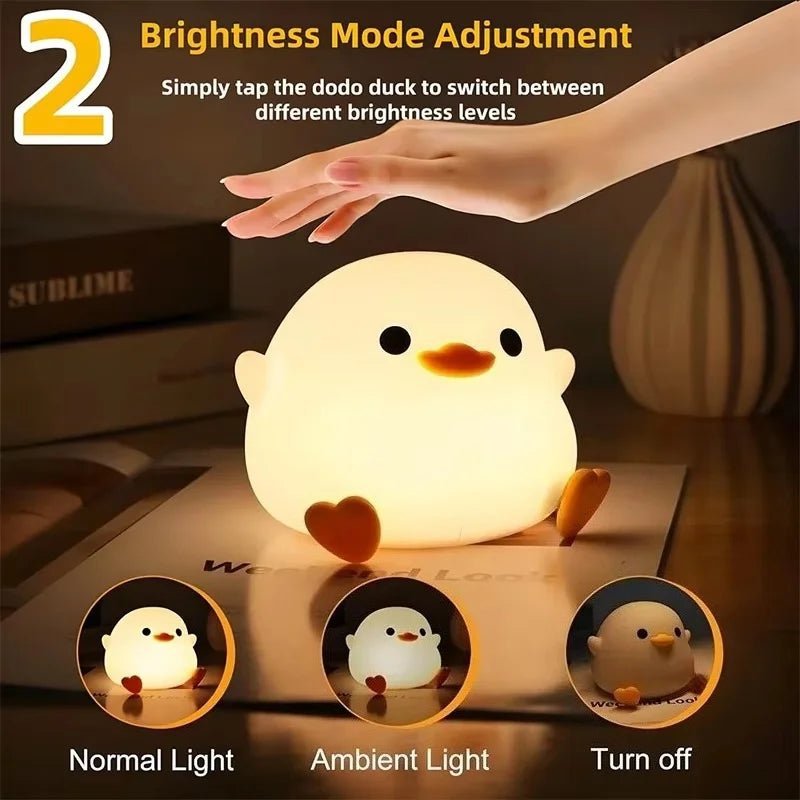 Ducklume Soft Silicone Duck Night Light — Direct Touch Sensor