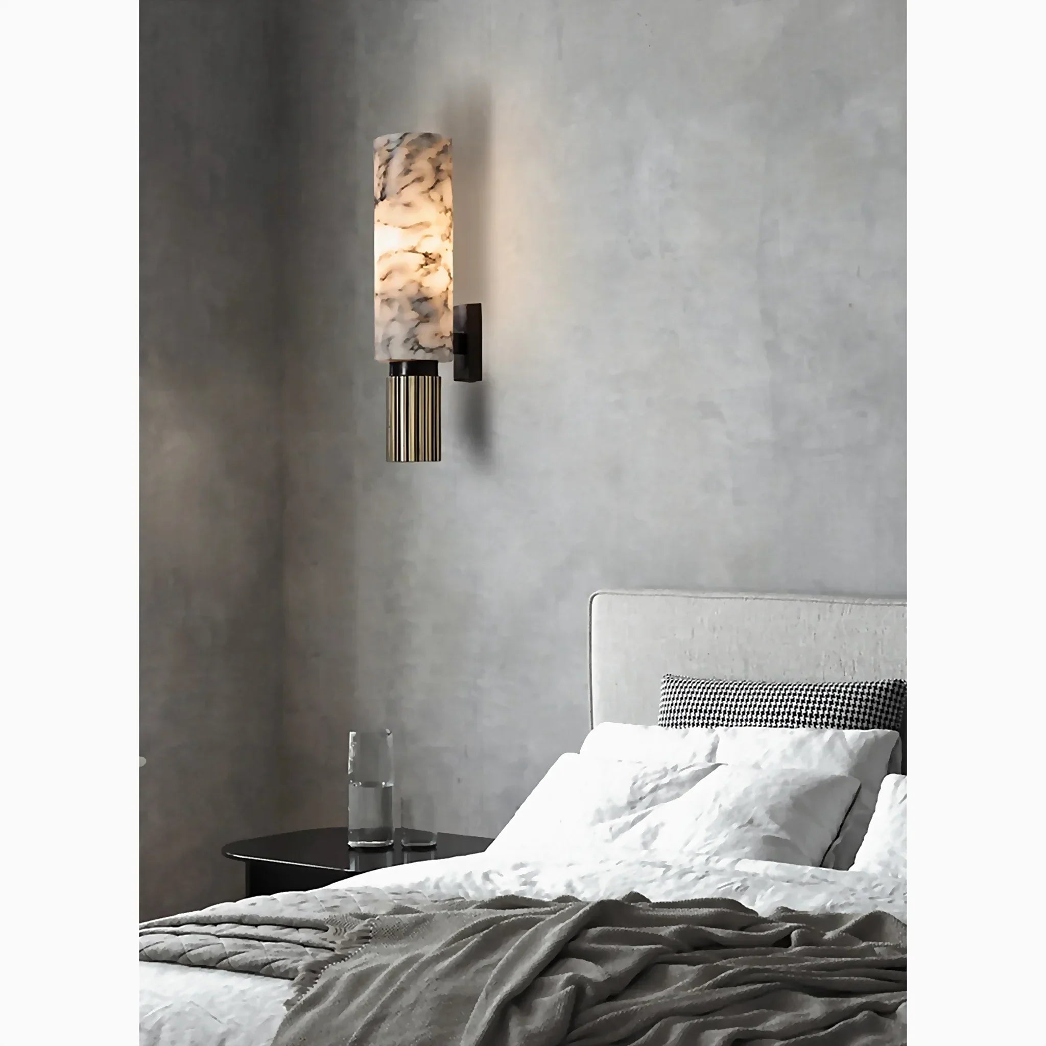 Marble Copper Wall Light LED E27 Natural Stone - Wildoxy