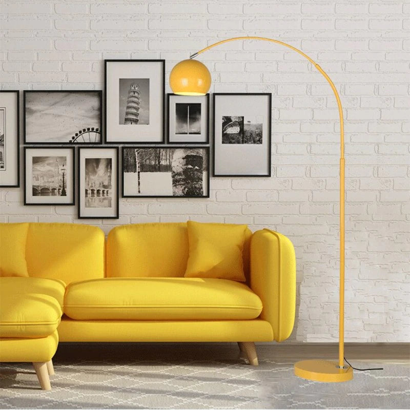 Gebogen LED-vloerlamp, dimbaar — 6 macaronkleuren