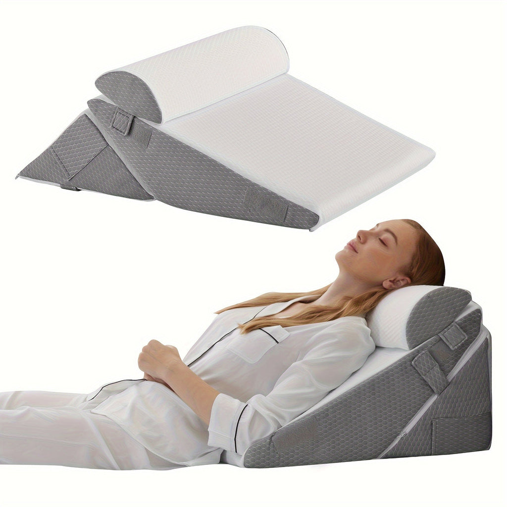 RelaxPlus 7-in-1 verstellbares orthopädisches Keilkissen aus Memory-Schaum