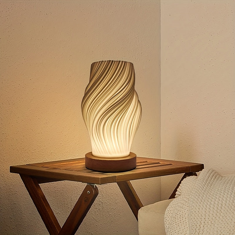 Modern LED Swirl Table Lamp | Minimalist Dimmable Bedside & Desk Light | Wildoxy