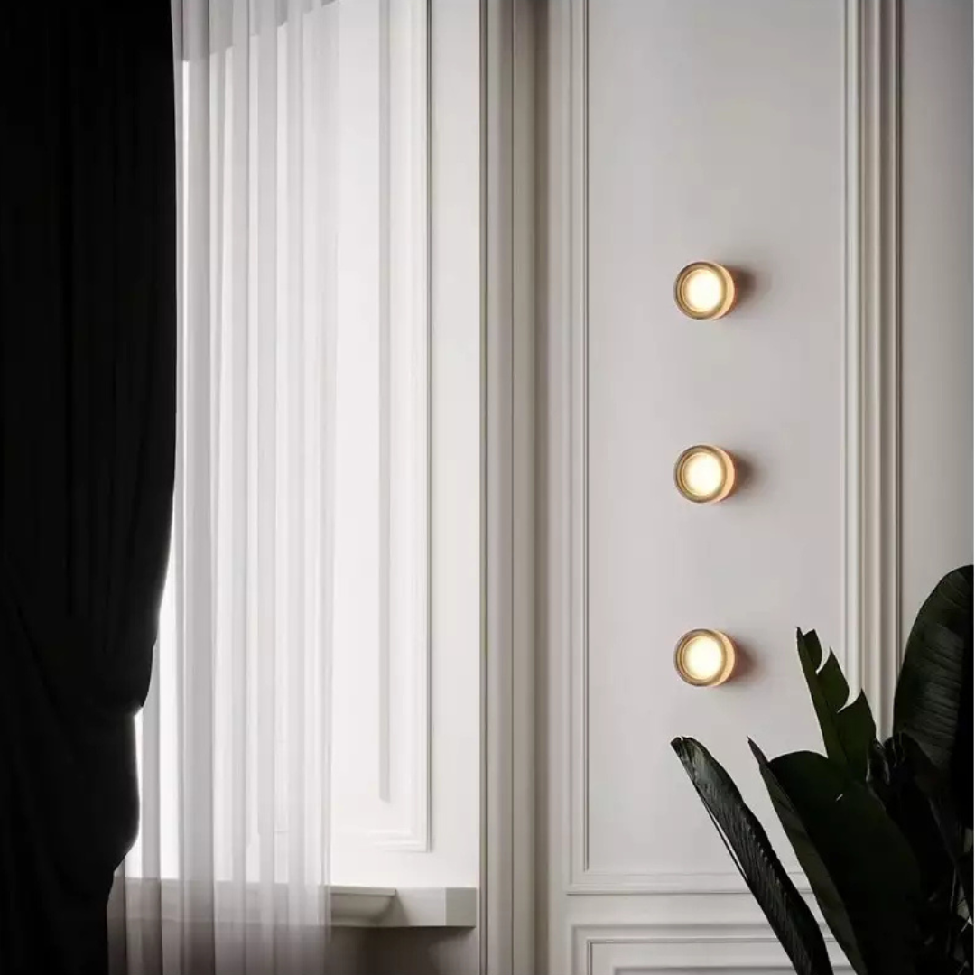 Round Glass Wall Sconce LED Amber Warm Light 5W - Wildoxy