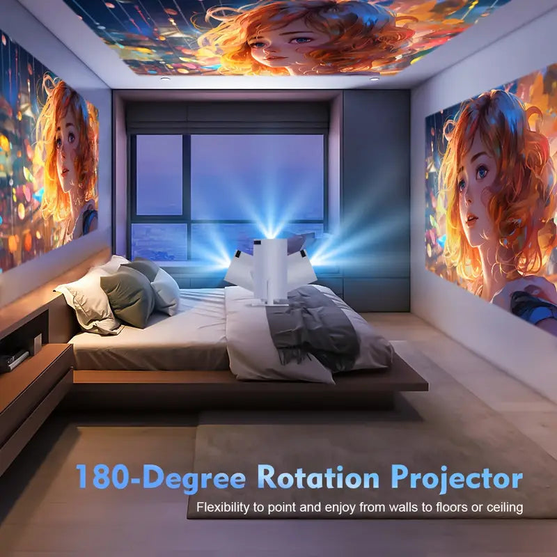Compact Mini Projector — 4K Ultra HD Wireless Streaming