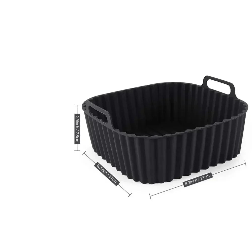 Set premium de folii din silicon EasyFry pentru friteuză cu aer cald — pătrate antiaderente, compatibile cu cuptoare de 4-7 Qt