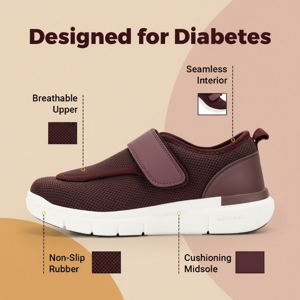 Chaussures de marche pour femmes EASYPACE — Coupe extra-large, fermeture à scratch