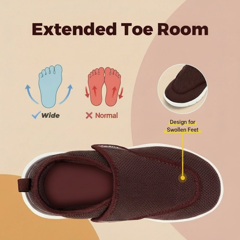 Chaussures de marche pour femmes EASYPACE — Coupe extra-large, fermeture à scratch
