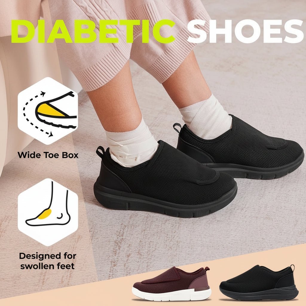 Chaussures de marche pour femmes EASYPACE — Coupe extra-large, fermeture à scratch