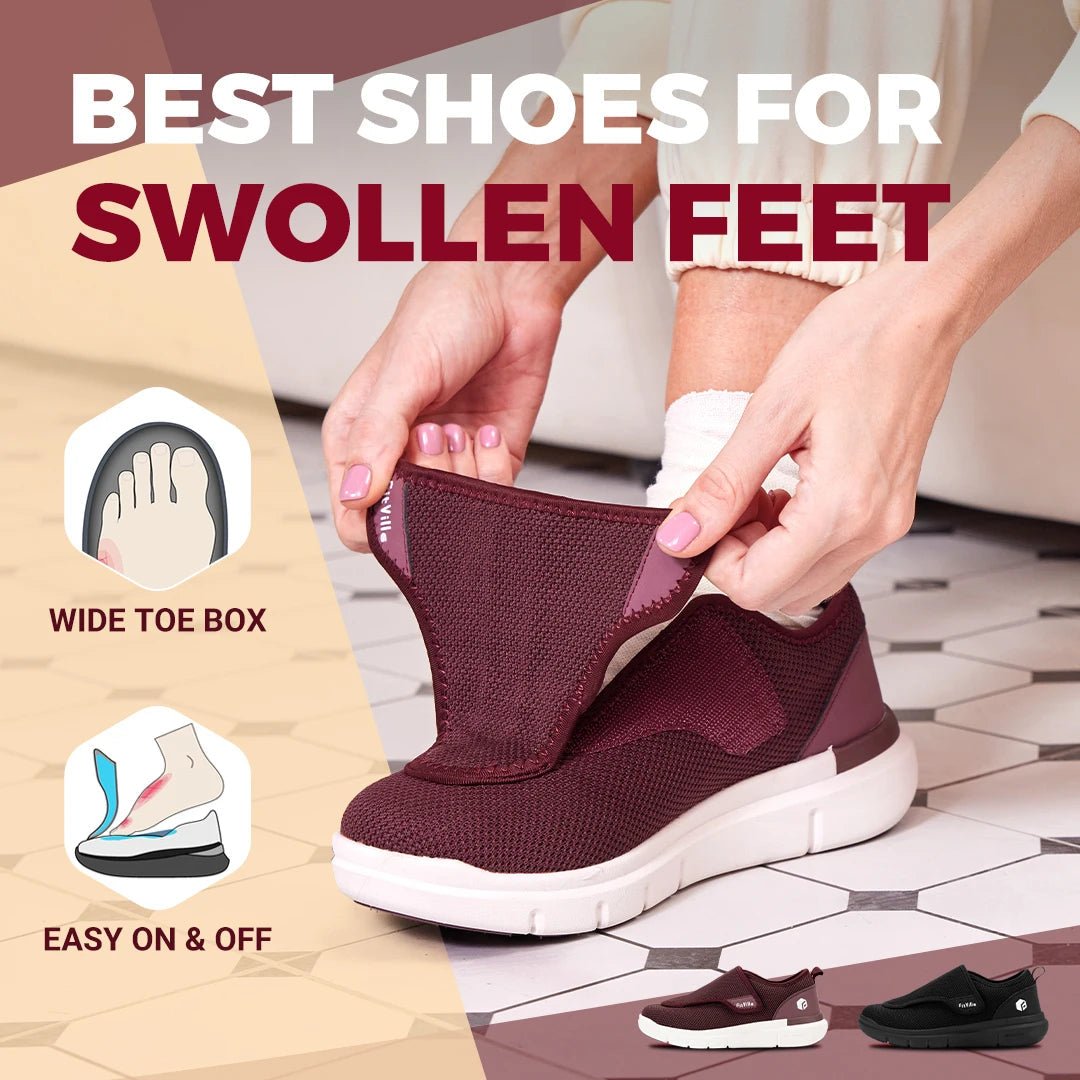Chaussures de marche pour femmes EASYPACE — Coupe extra-large, fermeture à scratch
