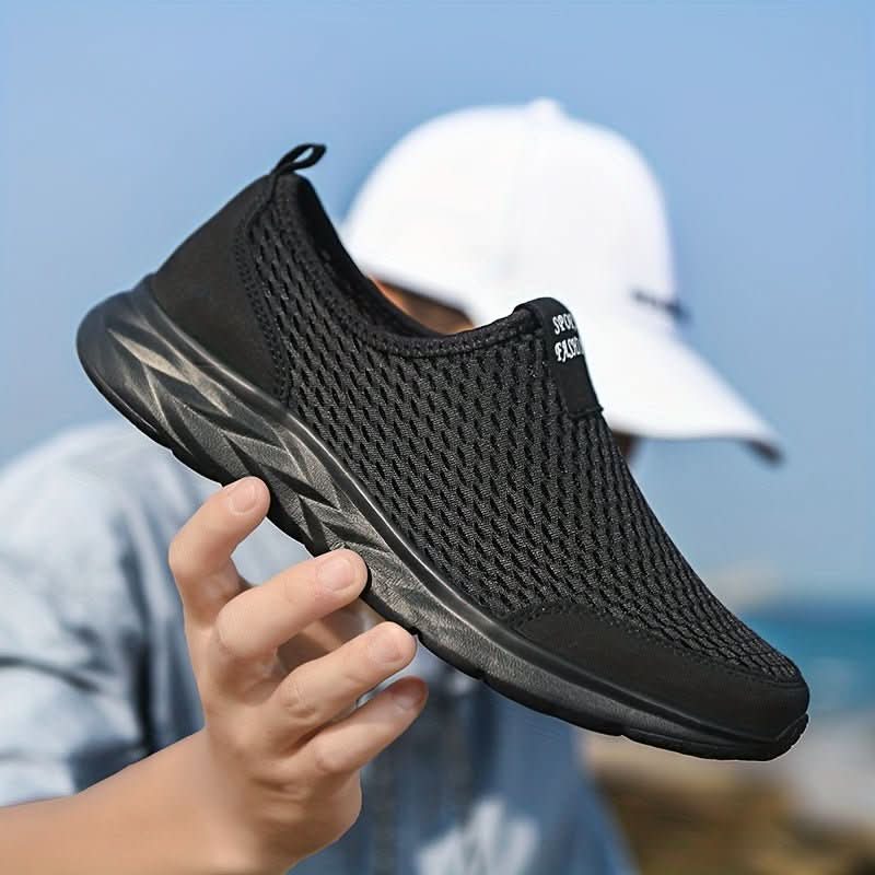 נעלי סניקרס נושמות EasyStride ללא שרוכים — עיצוב קל משקל ומרופד