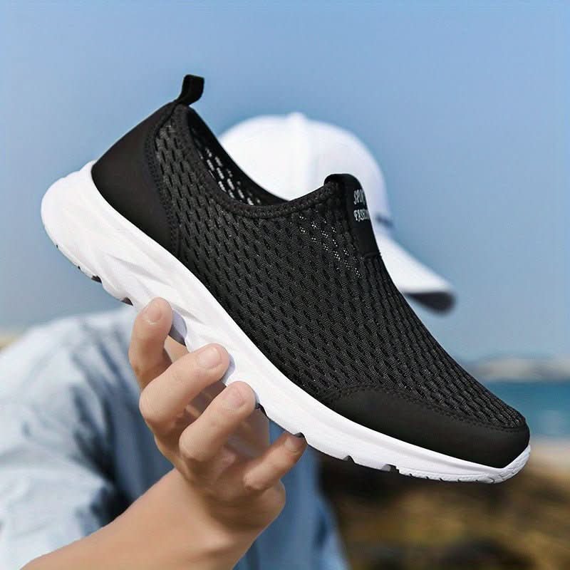 נעלי סניקרס נושמות EasyStride ללא שרוכים — עיצוב קל משקל ומרופד