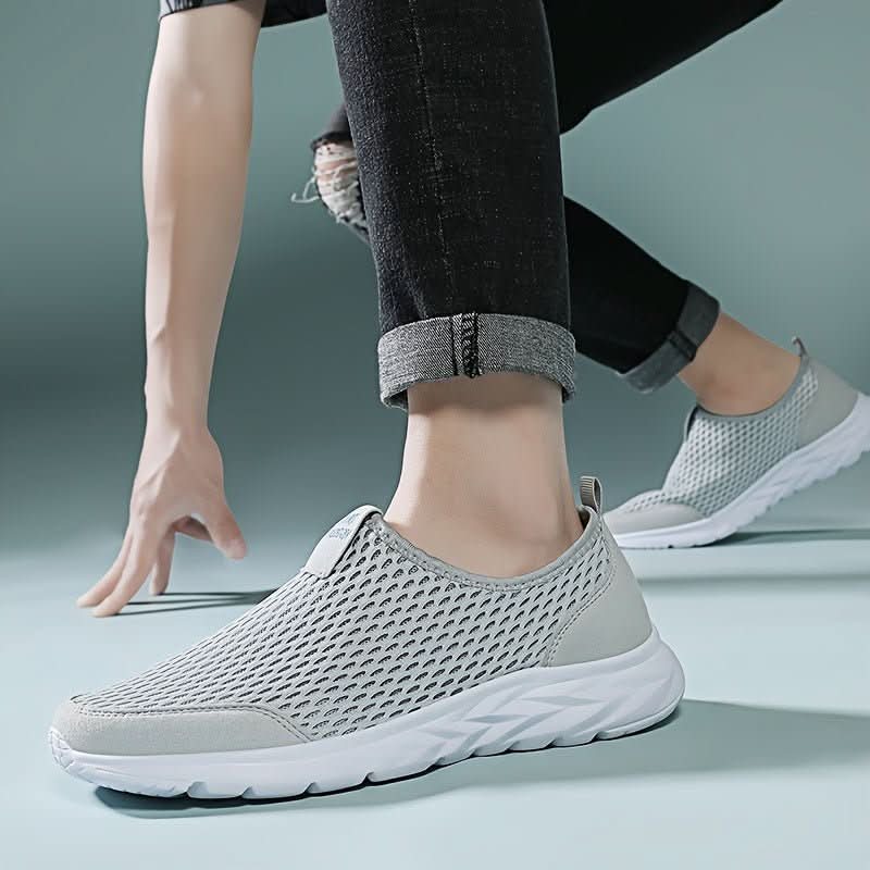 נעלי סניקרס נושמות EasyStride ללא שרוכים — עיצוב קל משקל ומרופד