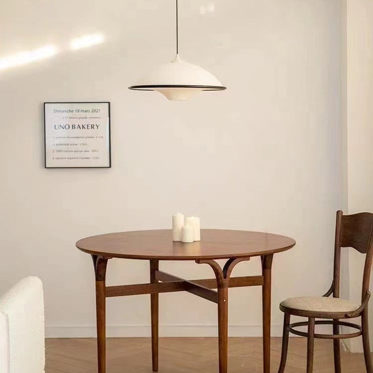 Novara UFO Pendant Light — Minimalist Design, Black Trim Accent