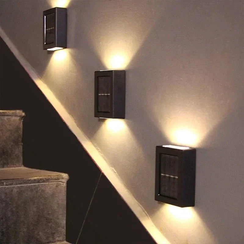 EcoBeam Solar LED Outdoor Wall Lights — Wireless Design, IP65 Weather Sealed, Built-In Battery, Warm & White Modes