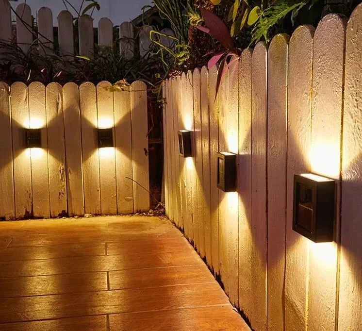 EcoBeam Solar LED Outdoor Wall Lights — Wireless Design, IP65 Weather Sealed, Built-In Battery, Warm & White Modes