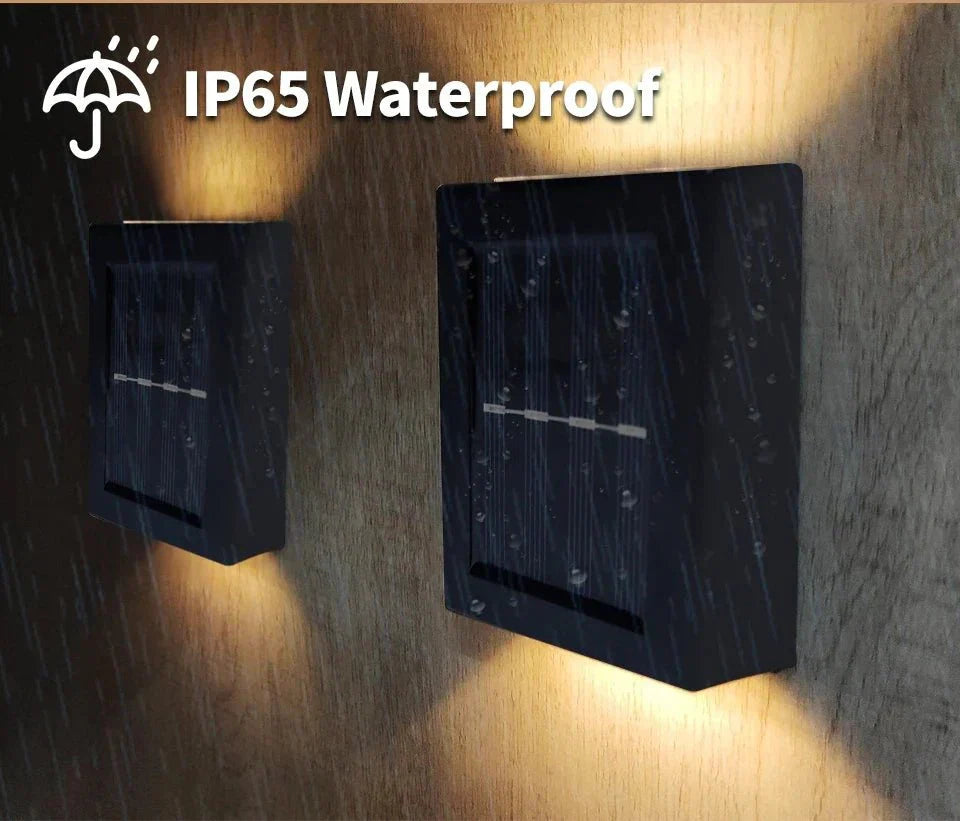 EcoBeam Solar LED Outdoor Wall Lights — Wireless Design, IP65 Weather Sealed, Built-In Battery, Warm & White Modes