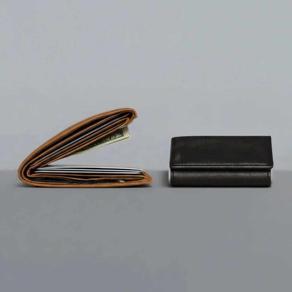 Podwójny portfel RFID EdgeLock — smukły profil, blokowanie nieautoryzowanego skanowania kart