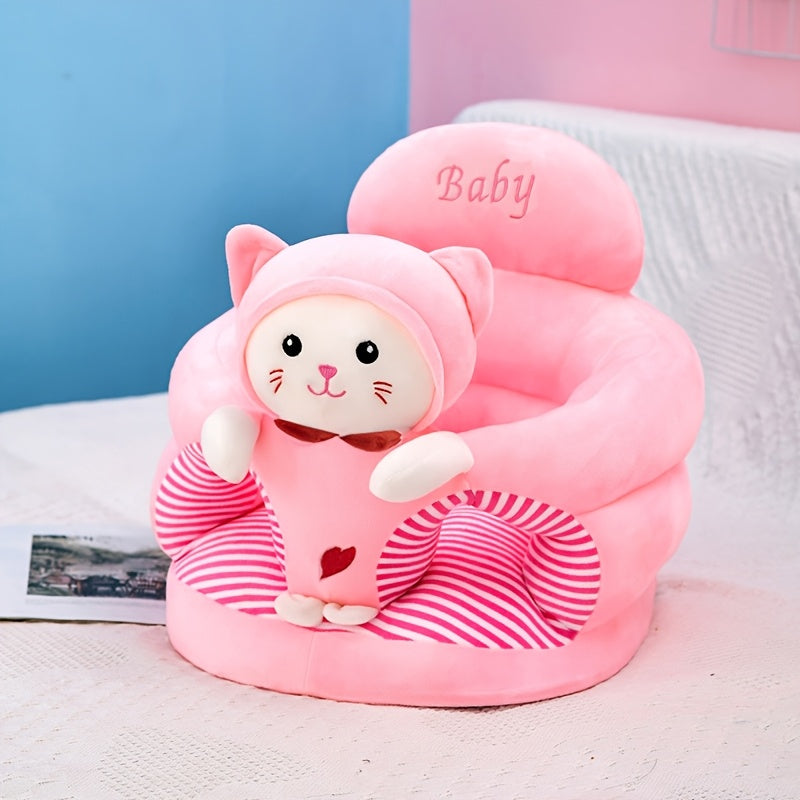 Plüsch-Babysitz zur Sitzunterstützung, 0–12 Monate, Grün, Grau