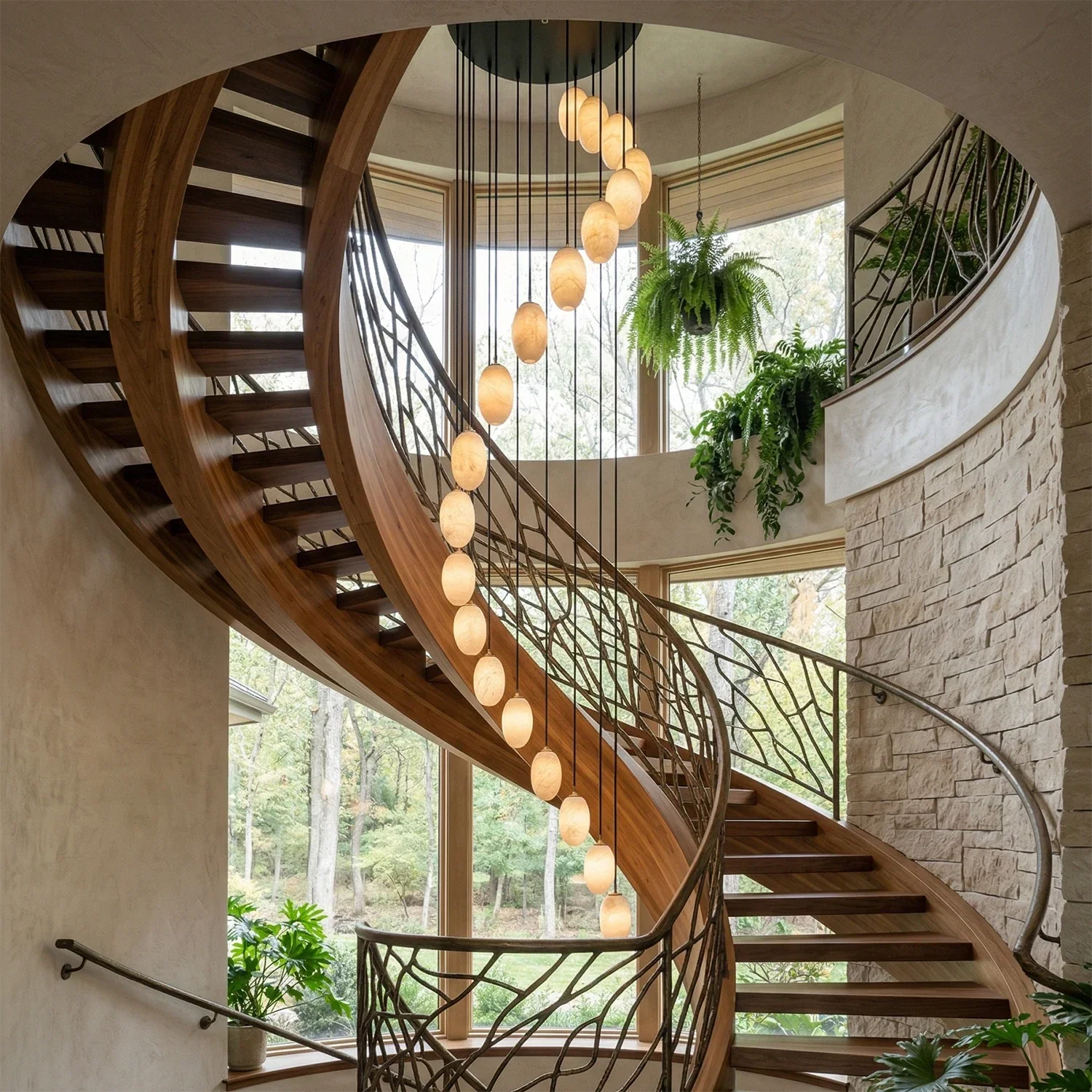 Egg-Shaped Alabaster Chandelier | wildoxy