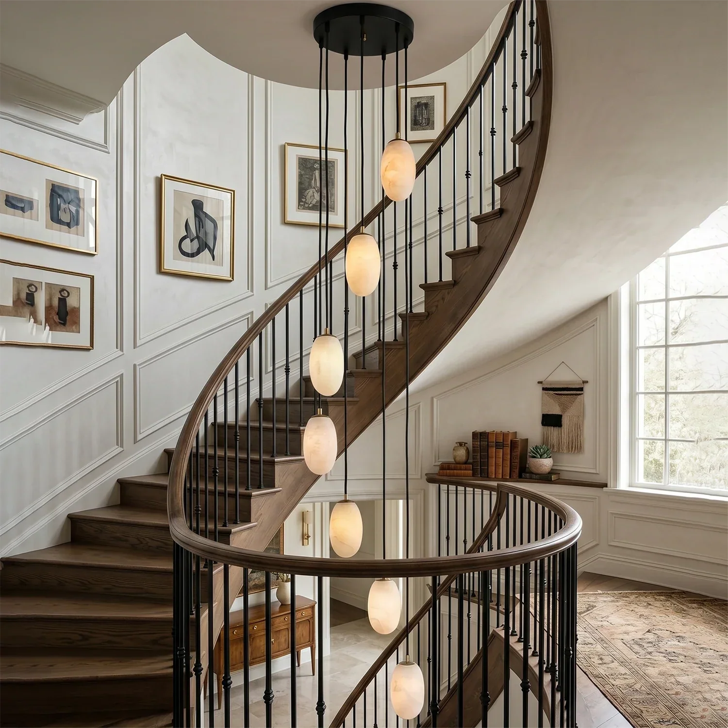 Egg-Shaped Alabaster Chandelier | wildoxy