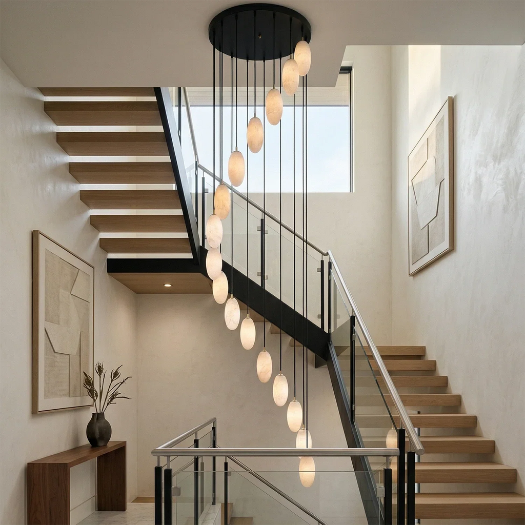 Egg-Shaped Alabaster Chandelier | wildoxy