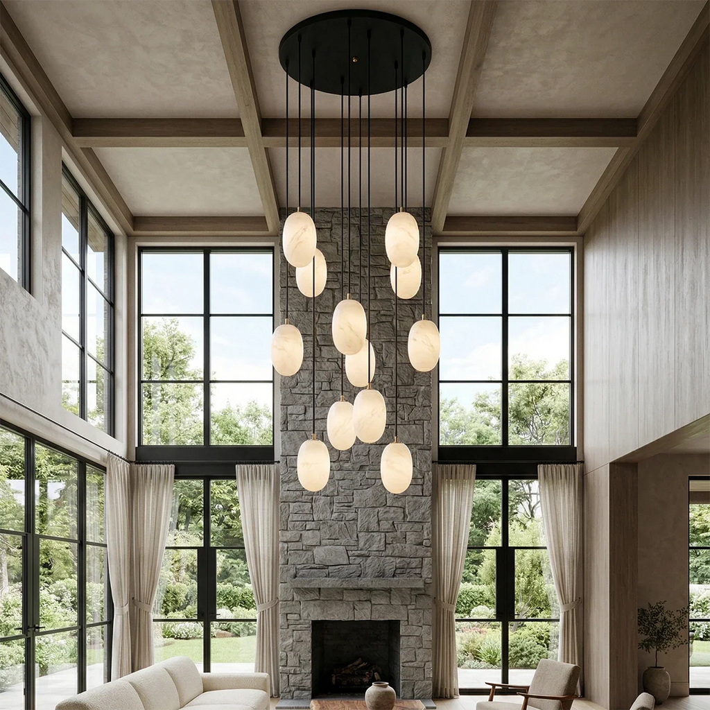 Egg-Shaped Alabaster Chandelier | wildoxy