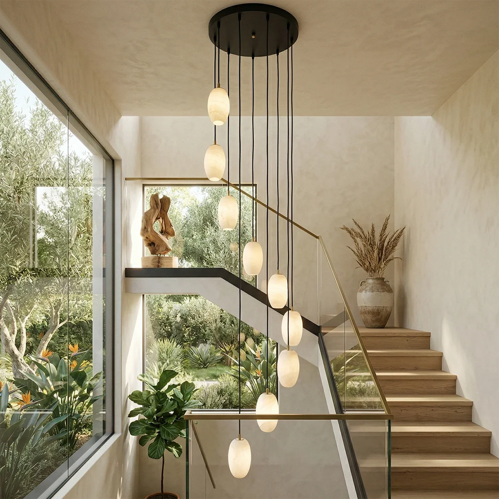 Egg-Shaped Alabaster Chandelier | wildoxy