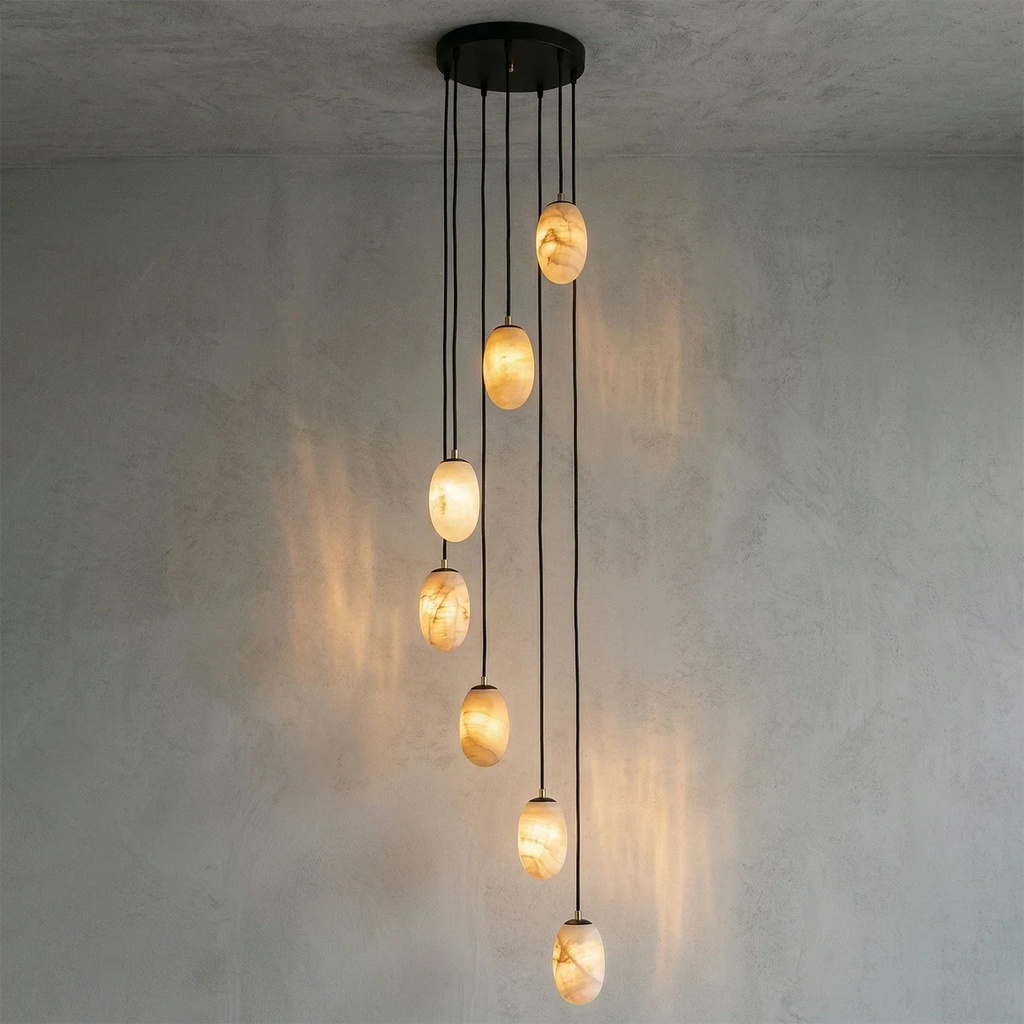 Egg-Shaped Alabaster Chandelier | wildoxy