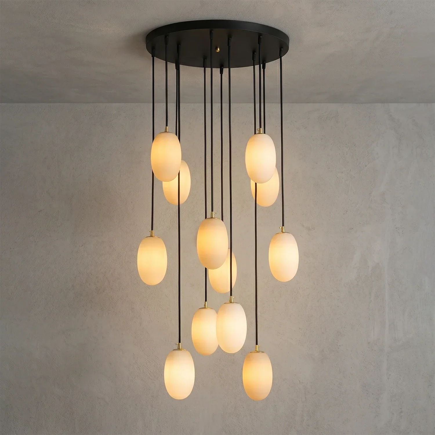 Egg-Shaped Alabaster Chandelier | wildoxy