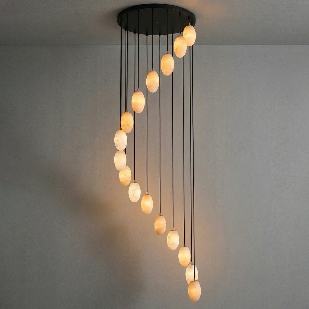 Egg-Shaped Alabaster Chandelier | wildoxy
