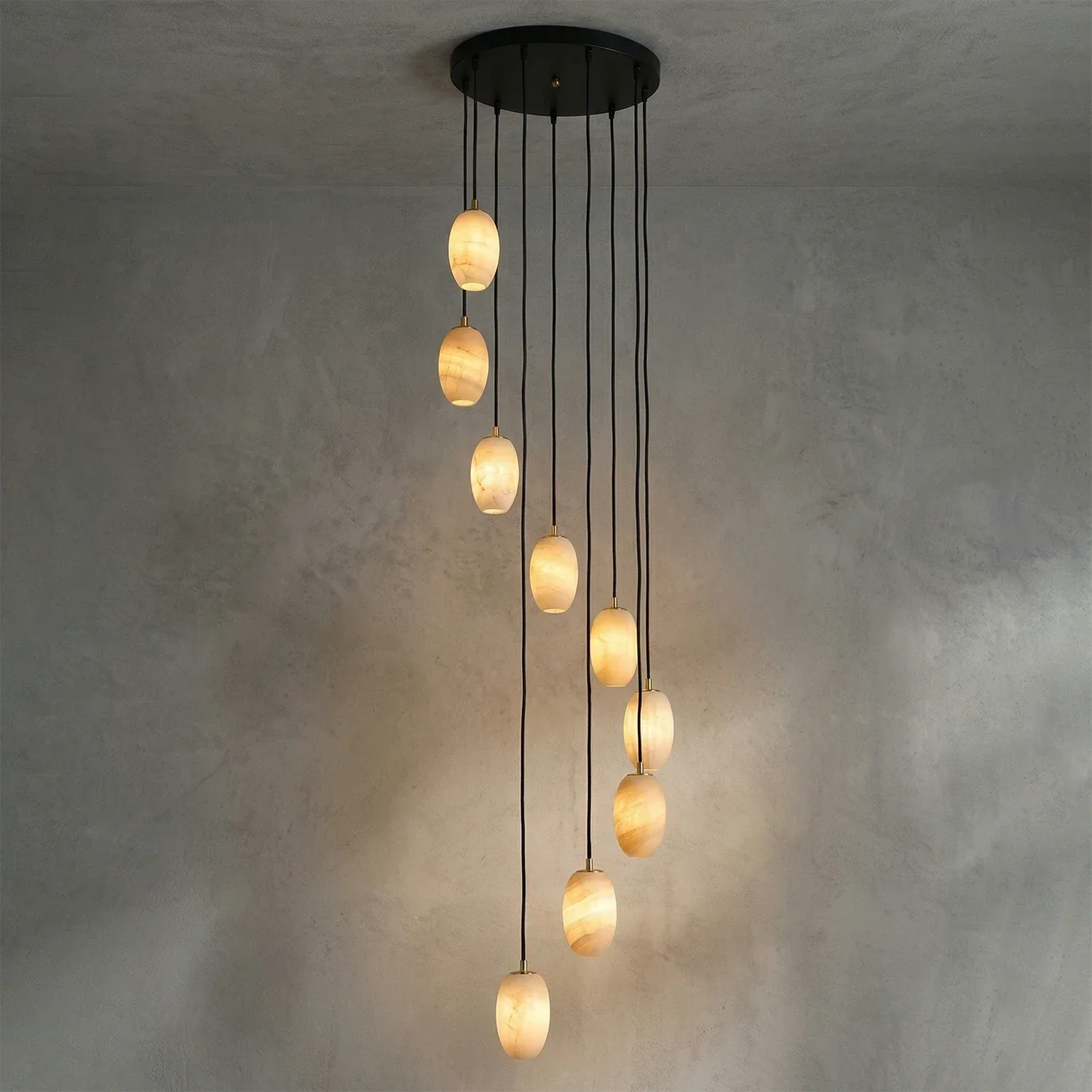 Egg-Shaped Alabaster Chandelier | wildoxy