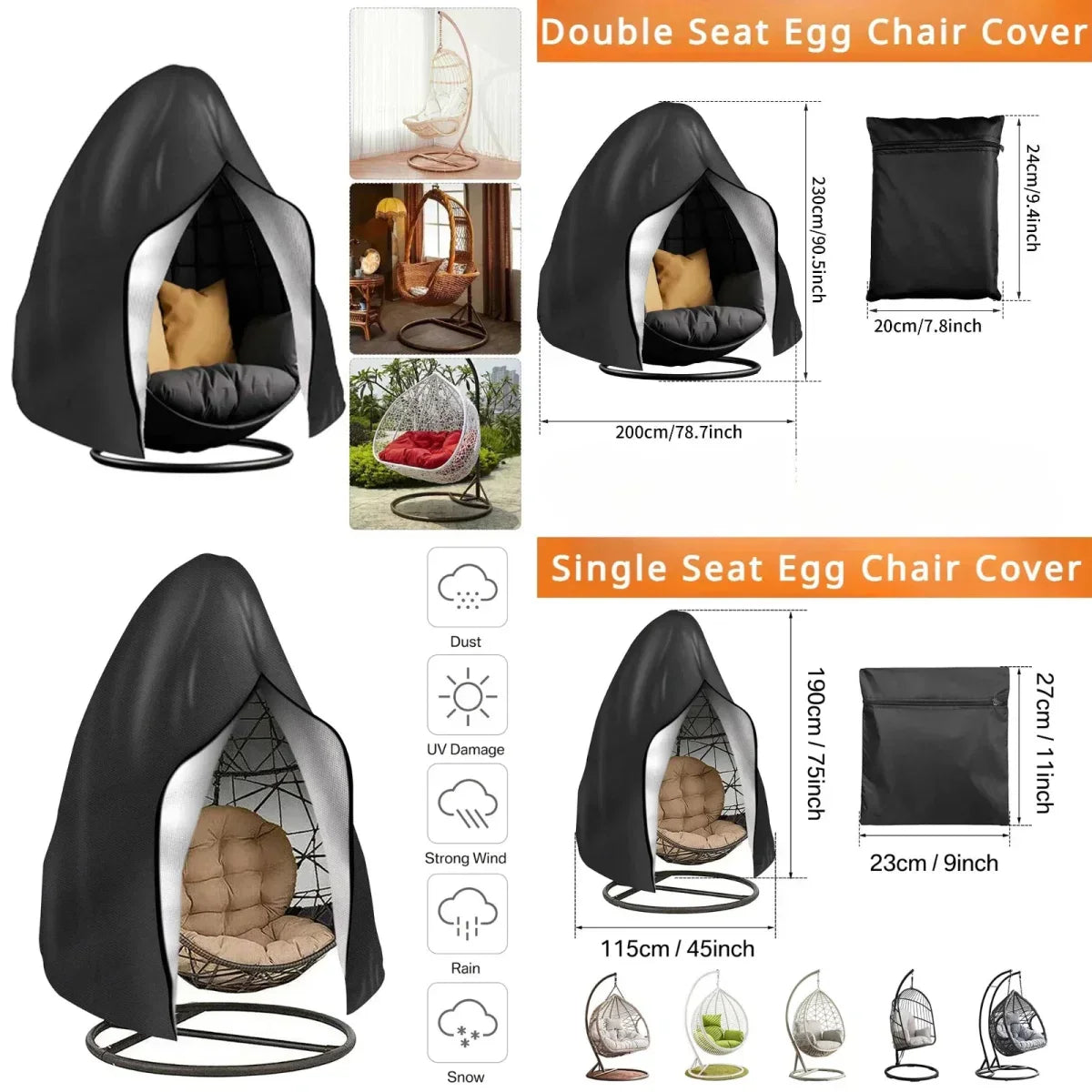 EggShelter 全天候型屋外用エッグチェアカバー