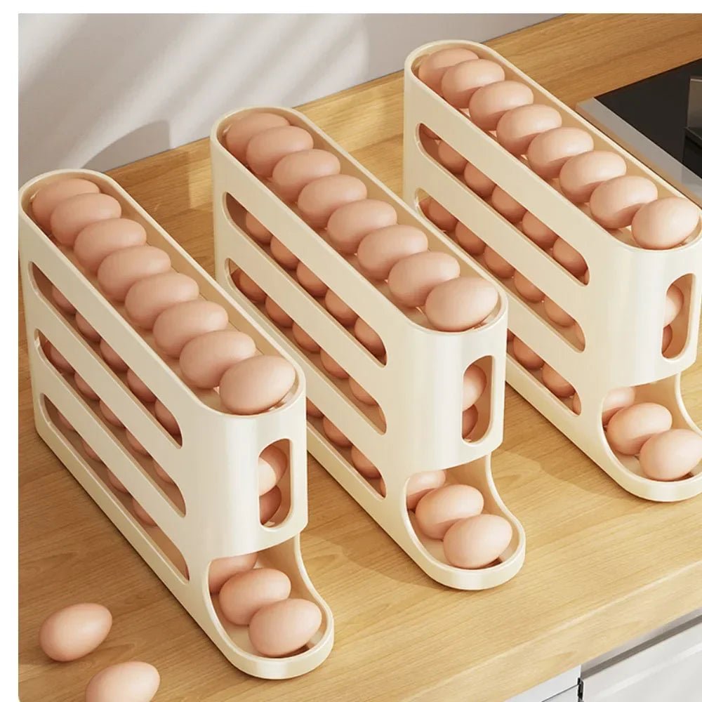 EGGSTAIR Θήκη Αυγών Τεσσάρων Επιπέδων — Αυτόματη Ράγα Κύλισης προς τα Εμπρός