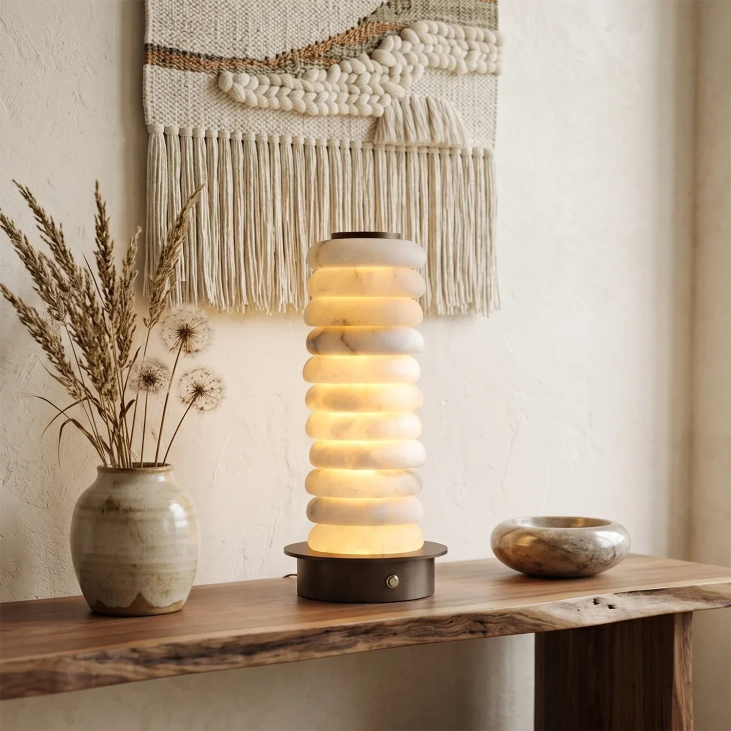 Multi-Tiered Alabaster Table Lamp | wildoxy