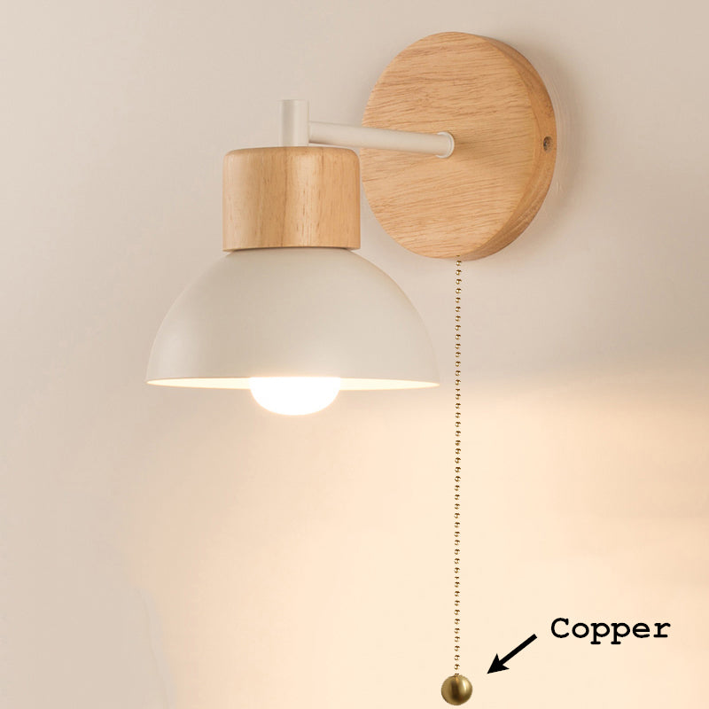 Liora Northwind Wall Lamp — Nordic Wood Finish, Bird Silhouette Detail, Adjustable LED Arm
